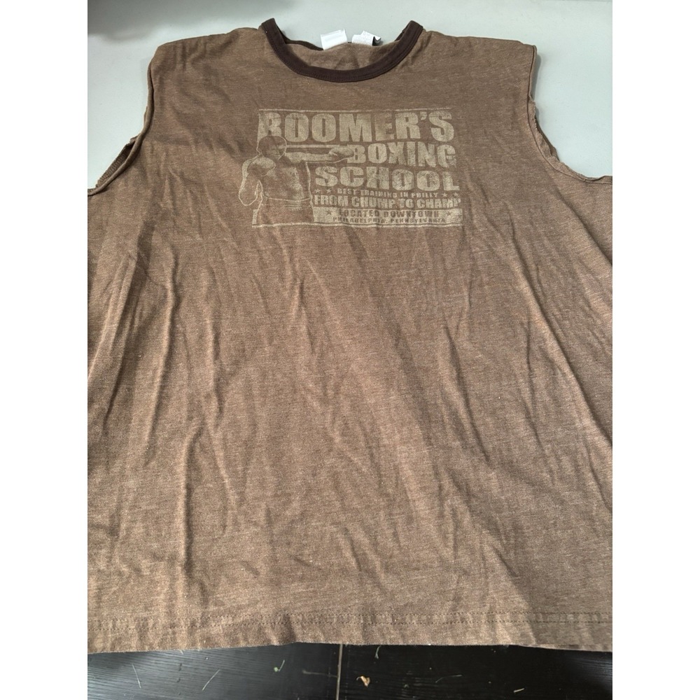 Vintage Y2K Utility BOOMERS BOXING SCHOOL CHUMP TO CHAMP Cut Off T SHIRT SZ XL
